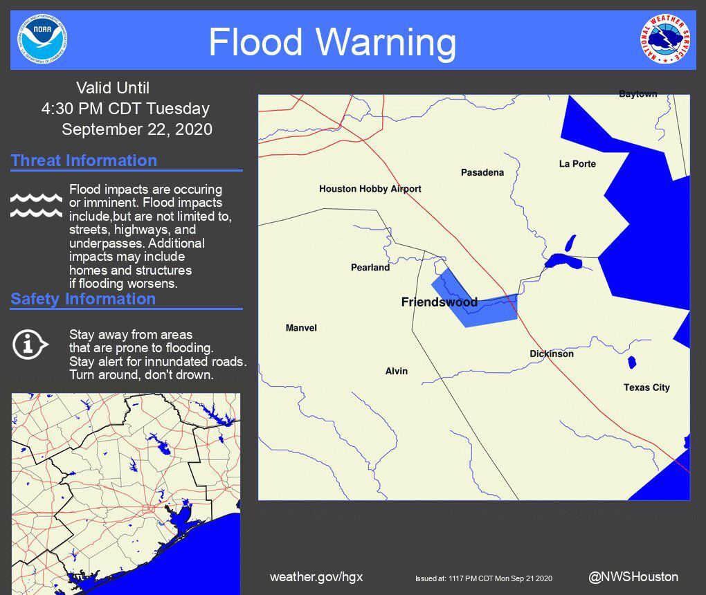 Flood Warning Clear Creek 1